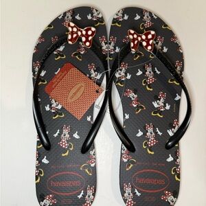 Havaianas Black and Red Minnie Mouse Flip Flops